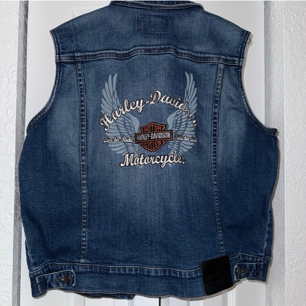 Harley-Davidson Blue Denim Vest XL